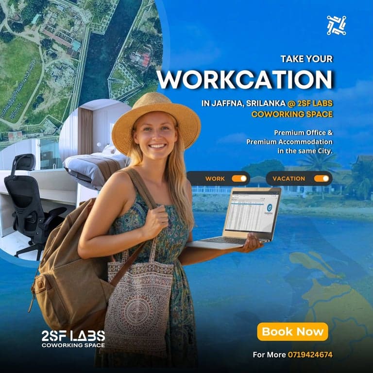 Workcation setup at 2SF Labs